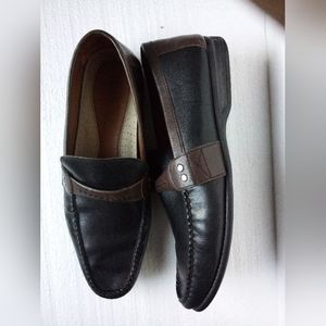 Bass VESPER Leather Slip-On Loafers Dress Shoes Men's 12M Black/Brown